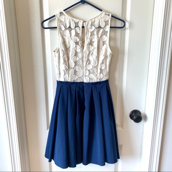 ALTAR’D STATE  Navy Floral Lace Pleated Dress—XS - Picture 8 of 14
